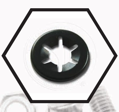 Push Lock Washers – Quick Push-On Retaining Washers for Shafts, Studs and Axles – Spring Steel, Stainless Steel, Self-Locking Design for Fast Assembly in Machinery and Appliances